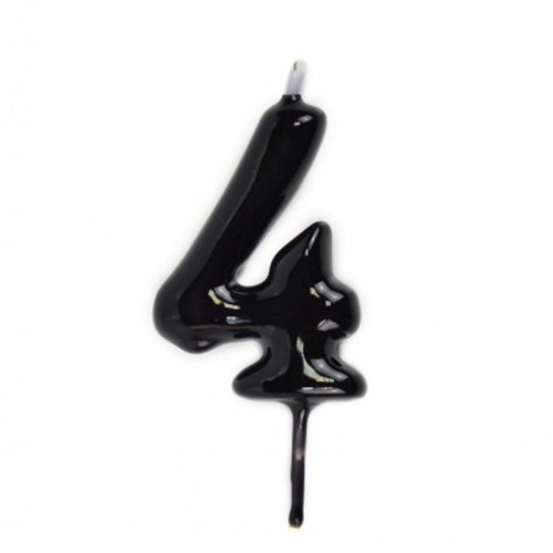 Vela Número 4 Preto